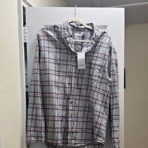 Plaid Button-Up Shirt